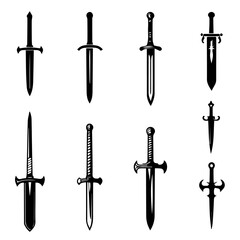 Wall Mural - Sword icons set vector