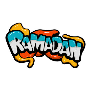 Ramadan graffiti lettering typography art illustration