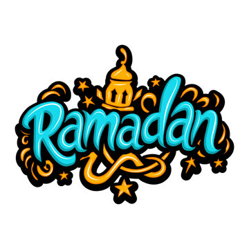 Ramadan graffiti lettering typography art illustration