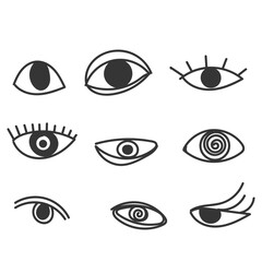 Wall Mural - hand drawn doodle eyes illustration collection icon