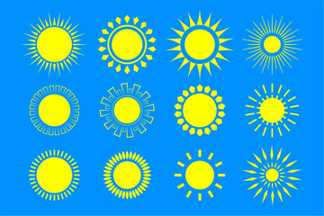 Canvas Print - stunning set of sunburst rays icon design