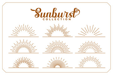 Canvas Print - retro style bursting sun rays icon design in collection