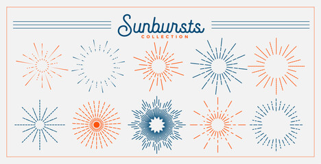 Canvas Print - pack of sun rays bursting icons design
