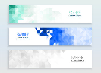 Poster - stylish wide web header layout in set for corporate promotion