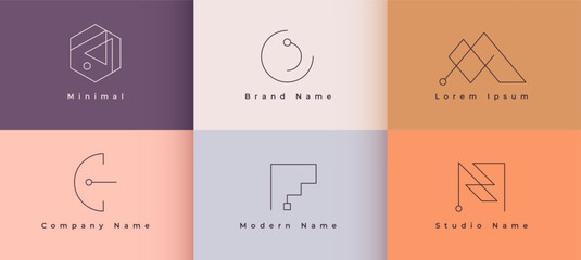 Wall Mural - collection of clean emblem logo template design