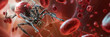 © Brian - Nanobot microscopic spider-like robot repairing red and white blood cells