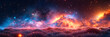 cloud aurora cosmic banner background ,
Beautiful view of deep dark galaxy 

