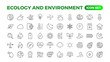 © artnazu - Ecology icon set. Ecofriendly icon, nature icons set.Linear ecology icons. Environmental sustainability simple symbol. Simple Set of  Line Icons.Global Warming, Forests, Organic Farming.