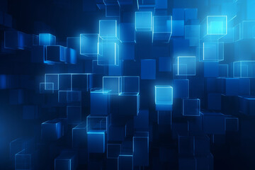 Wall Mural - abstract blue digital background