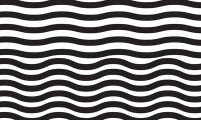 Poster - Black and white abstract striped.  Vector illusion.