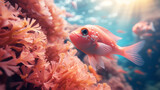 Fototapeta Fototapety do akwarium - 鮮やかなピンク色の魚