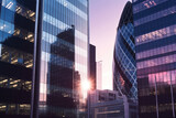 Fototapeta Londyn - abstract of modern office buildings in london financial district