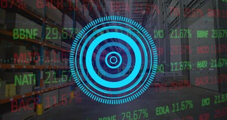 Poster - animation of scope and financial data processing over warehouse