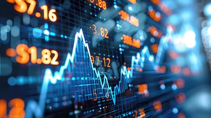 business data graph diagram chart showing financial marketing of futuristic finance.