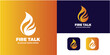 Fire Flame vector logo design, Fire icon simple logo design template.