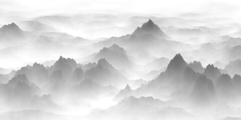 Poster - mountains and clouds