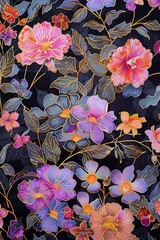 Sticker - seamless floral pattern