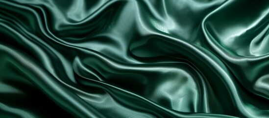 Poster - Elegant Green Silk Fabric Texture Background for Fashion Design and Textile Patterns
