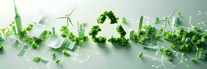 Poster - a conceptual image showcasing the integration of green energy solutions and sustainable power engine