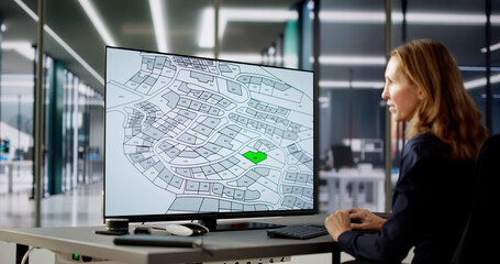 Poster - Cadastre City Building Survey Map