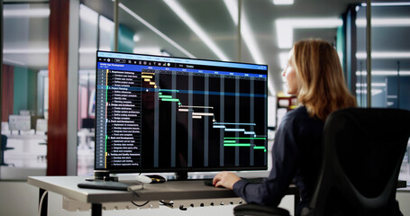 Aufkleber - Data Analyst Woman Using Spreadsheet