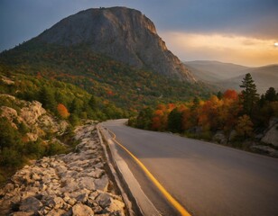 Poster - mountain road in autumn