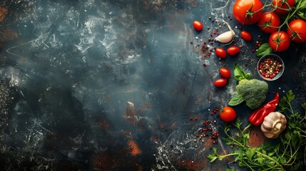 Wall Mural - Restaurant / healthy food background, space for text, copy space, 16:9