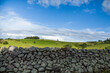 © Austockphoto - English looking stone fence into green paddock
