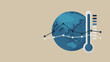 © ymart - An image of a rapid rise in average temperature. There is the earth, a thermometer, and a graph.