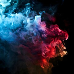 Wall Mural - colorful smoke is shown against a black background