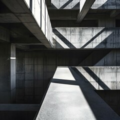 Wall Mural - a concrete structure with a concrete walkway between it