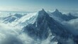 Majestic peaks rising high above the clouds