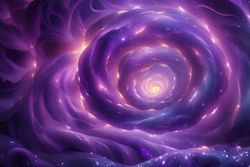 Wall Mural - Spiral galaxy in purple. Plasma and stardust tunnel