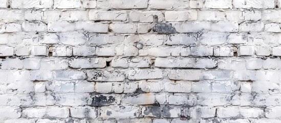 Canvas Print - Monochrome minimalist design concept with black and white paint on white brick wall background