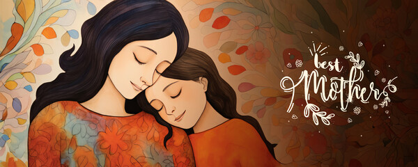 Poster - A Mother and Daughter's EmbraceFictional Character Created By Generative AI.