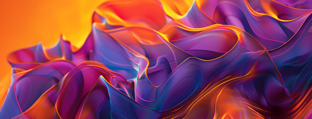 Wall Mural - abstract lines background, in the style of vibrant neon colorscape