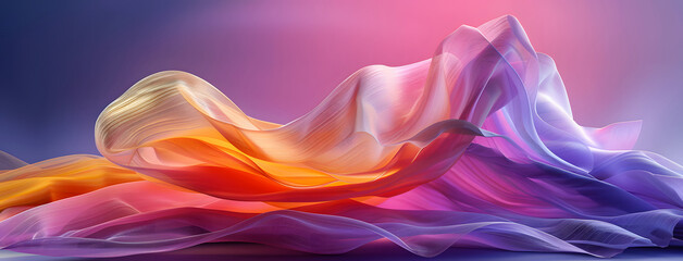 Wall Mural - colorful flowing fabric on a glowing background