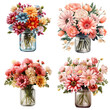 flower bouquet isolated on transparent background