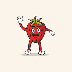 Apple vector cartoon character