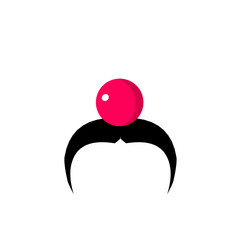 Sticker - Clown Red Nose and Mustach Illustration 