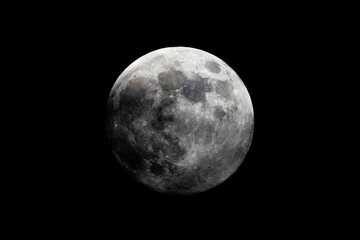 Wall Mural - Full moon background isolated on black