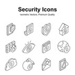 Get your hands on this beautifully designed security isometric icons set