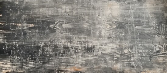 Poster - Monochromatic abstract painting with expressive black and white brush strokes