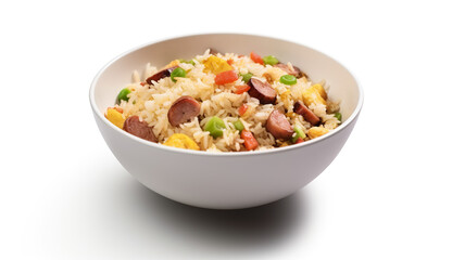Wall Mural - Fried rice isolated on pure white background