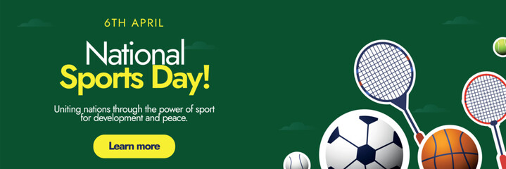 international sports day. 6th april national sports day for development and peace celebration cover 