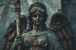 Minerva goddess sculpture symbolizes wisdom, Roman mythology, ancient art and heritage in bronze