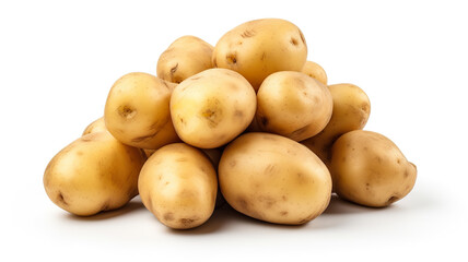 Wall Mural - potatoes with their near nutrients isolated on a stark white background