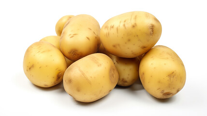 Wall Mural - potatoes with their near nutrients isolated on a stark white background