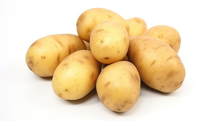 Wall Mural - potatoes with their near nutrients isolated on a stark white background