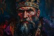 Ivan the Terrible Russian Tsar depicted in historical portrait painting on canvas